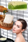 2li Set  Doğal Kabak Lifli Keçi Sütü  Aloevera Sabun El Yüz Kurulama Havlu - 2