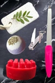 5'li Ayak Peeling Bakım Rahatlatıcı Doğal Gül Kokulu Sabun Nem Topu Yatıştırıcı Pedikür Seti - 3