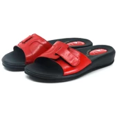 Ceyo 9200-12 Hafızalı Jelli Taban  Kadın Terlik Kırmızı - 2