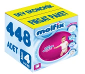 Molfix Külot Bebek Bezi Beden:4 (9-14KG) Maxi 448 Adet Dev Ekonomik Fırsat Pk thumbnail 1