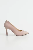 Kadın Süet Kadeh Topuklu Sivri Burun Ayakkabı thumbnail 3