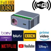 1080P HD Android Sistemli Wifi Bluetooth 150 inch Hoparlörlü HDMI 500 ANS Akıllı Projeksiyon Cihazı thumbnail 1