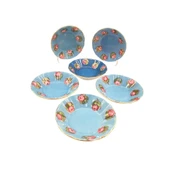 PORSELEN EL BOYAMA ÇAY TABAĞI 6'LI TURKUAZ - 1