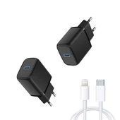 20w Type-c Hızlı Şarj Başlığı ve Type-C - Lightning Kablolu thumbnail 2