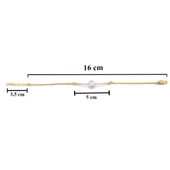 Altın Kaplama Ezme Zincirli Oval Zirkon Taşlı Kadın Bileklik BLK-501 - 6