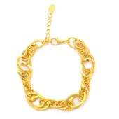 Samanyolu Bileklik 22 Ayar Altın Kaplama Lazerli Zincir Model BLK-495 thumbnail 2