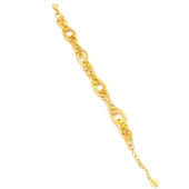 Samanyolu Bileklik 22 Ayar Altın Kaplama Lazerli Zincir Model BLK-495 thumbnail 4