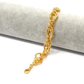 Samanyolu Bileklik 22 Ayar Altın Kaplama Lazerli Zincir Model BLK-495 thumbnail 1