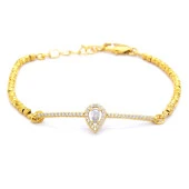 Altın Kaplama Su Damlası Taşlı Su Yolu Dorika Bayan Bileklik BLK-421 thumbnail 1