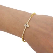 Altın Kaplama Su Damlası Taşlı Su Yolu Dorika Bayan Bileklik BLK-421 thumbnail 4