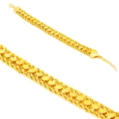 Altın Kaplama Burgu Zincir Ve Arpa Zincir Kadın Bileklik BLK-155 thumbnail 5