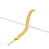 Altın Kaplama Burgu Zincir Ve Arpa Zincir Kadın Bileklik BLK-155 thumbnail 1