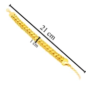 Altın Kaplama Burgu Zincir Ve Arpa Zincir Kadın Bileklik BLK-155 thumbnail 4