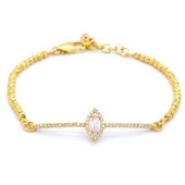 Altın Kaplama Dikdörtgen Detaylı Su Yolu Dorika Bileklik BLK-419 thumbnail 3