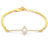 Altın Kaplama Dikdörtgen Detaylı Su Yolu Dorika Bileklik BLK-419 thumbnail 1