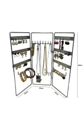 Dekoratif Takı Standı Takı Düzenleyici Organizeri Kutusu 3 Parça Kolye Yüzük Küpelik Model-2 Gümüş - 7