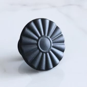 Güneş Düğme Mat Siyah Kulp Mobilya Mutfak Dolabı Çekmece Dolap Kulpları Kapak Kulpu Kulbu Kulb Metal - 5