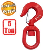 Fırdöndü Kuşgöz 5 Tonluk Kanca Yük Taşıma Kaldırma Amerikan Tipi Çelik Liman Şantiye Vinç Kancası - 1