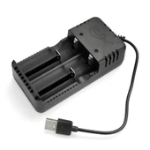 2li Pil Şarj Cihazı 3.7V Li-Ion HD-8991B 18650-26650-10440- Entegre USB Kablolu - 1