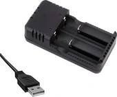 2li Pil Şarj Cihazı 3.7V Li-Ion HD-8991B 18650-26650-10440- Entegre USB Kablolu - 2