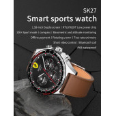 SK27 Business Amoled Ekran Metal / Deri / Silikon Kordonlu Watch 4 Pro Uyumlu Akıllı Saat - 8