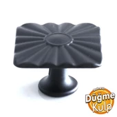 Güneş Kare Düğme Mat Siyah Kulp Mobilya Mutfak Dolabı Çekmece Dolap Kulpları Kapak Kulpu Kulb Metal - 1