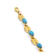 Altın Kaplama Turkuaz Taşlı Bayan Bileklik BLK-212 - 5