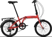 BİSAN TWIN-S KATLANIR BİSİKLET 32CM V 20 JANT 6 VİTES KIRMIZI SİYAH - 1