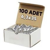 Betofast Vidası 6.3x35 mm Paket 100 ADET Sivri Uçlu Çatı Panel Beton Mdf Ağaç Vidası - 5