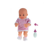 Oyuncak Bebek Roza Yeni Doğan Biberonlu Emzikli Et bebek 25 cm - 1