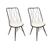 Royal Tel Sandalye (Elektrostatik Boya) 2 Adet - Beyaz - 1