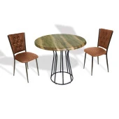 Palermo Werzalit - Kapitoneli Fiskos Takımı Q80 - Indiana Wood Kahve - 1