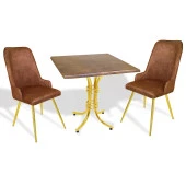 Buket Werzalit Kare - Çırağan Gold Fiskos Seti - Antik Dark Kahve - 1