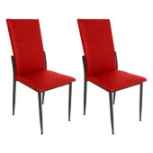 Gözde Sandalye ESB (Deri) 2 Adet - Kımızı - 1