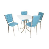 Buket Suntalam - Kapitoneli Mutfak Masa Takımı (Deri) - Turkuaz - 1