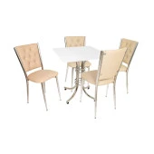 Buket Suntalam - Kapitoneli Mutfak Masa Takımı (Deri) - Kapiçino - 1