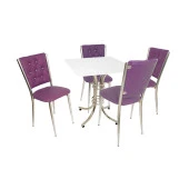 Buket Suntalam - Kapitoneli Mutfak Masa Takımı (Deri) - Mor - 1