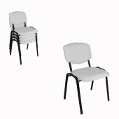 Üst Üste Konan Mutfak ve Balkon Sandalyesi (4 Adet) - Beyaz - 1