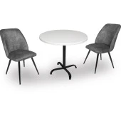 Indigo Werzalit Yuvarlak - Nilüfer Fiskos Seti (70 cm çap) - Füme - 1