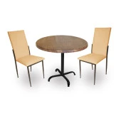 Indigo Werzalit Yuvarlak - Gözde Fiskos Seti (70 cm çap) - Antik Dark Kapiçino - 1