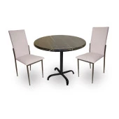 Indigo Werzalit Yuvarlak - Gözde Fiskos Seti (90 cm çap) - Royal Mermer - 1