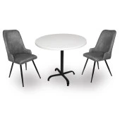 Indigo Werzalit Yuvarlak - Çırağan Fiskos Seti (90 cm çap) - Füme - 1