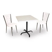 Indigo Werzalit Kare - Kapitoneli Fiskos Takımı (80X80) - Beyaz - 1