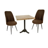 Çipa Laminat Kare - Saray Fiskos Seti - Kahve - 1