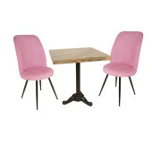 Çipa Laminat Kare - Saray Fiskos Seti - Pembe - 1