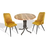 Buket Werzalit Yuvarlak ESB-Çırağan Fiskos Seti - Indiana Wood Sarı - 1