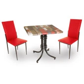 Buket Werzalit Kare ESB -Gözde Fiskos Seti - Red Wood Kırmızı - 1