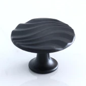 Dalga Düğme Mat Siyah Kulp Mobilya Mutfak Dolabı Çekmece Dolap Kulpları Kapak Kulpu Kulbu Kulb Metal thumbnail 2