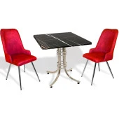 Buket Werzalit Kare - Çırağan Fiskos Seti - Royal Mermer Bordo - 1