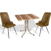 Buket Werzalit Kare - Çırağan Fiskos Seti - Indiana Wood Kahve - 1